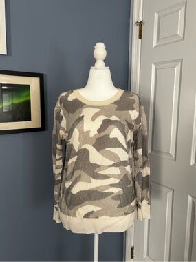 Bloomingdale’s Cashmere Neutral Camo Crewneck Sweater